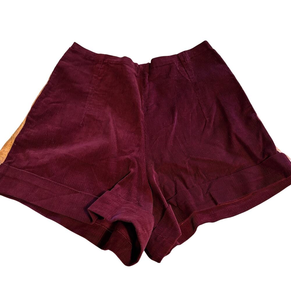 Vintage Handmade 1980s Women's Burgundy Corduroy Shorts S Small 26 Prop